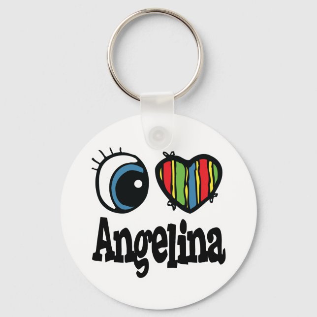 I Herz (Liebe) Angelina Schlüsselanhänger (Vorderseite)
