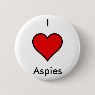 I Herz (Liebe) Aspies Button