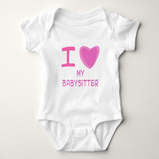 I Herz (Liebe) Babysitter Baby Strampler (Vorderseite)