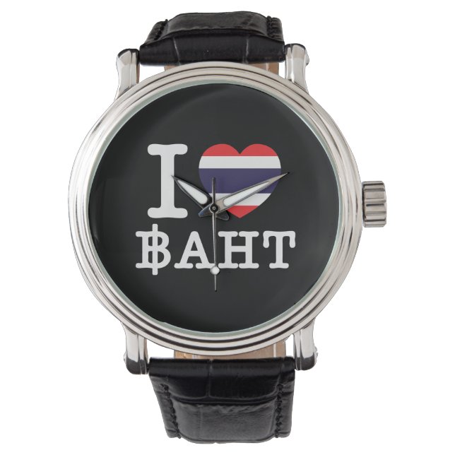 I Herz (Liebe) Baht Armbanduhr (Vorderseite)