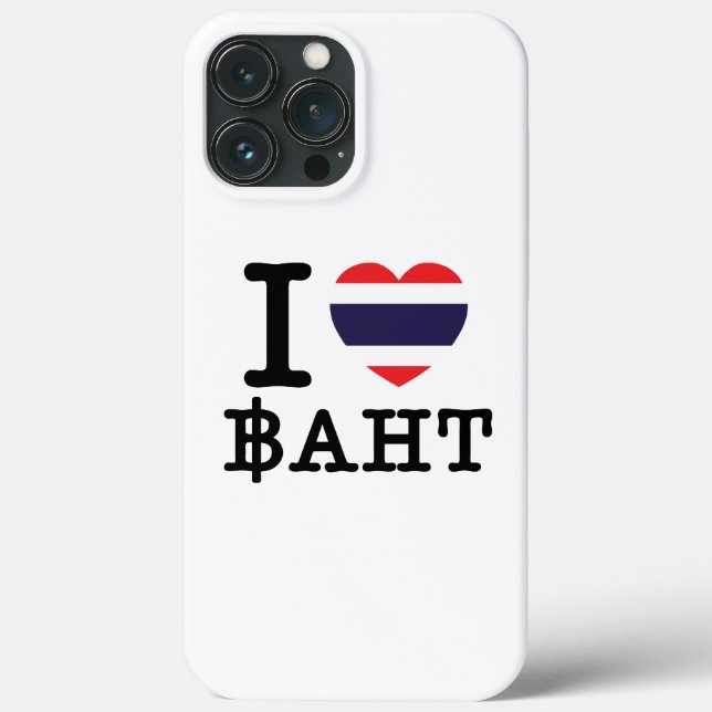 I Herz (Liebe) Baht Case-Mate iPhone Hülle (Rückseite)