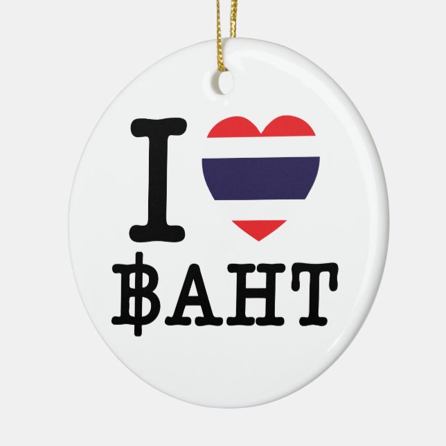 I Herz (Liebe) Baht Keramikornament (Links)