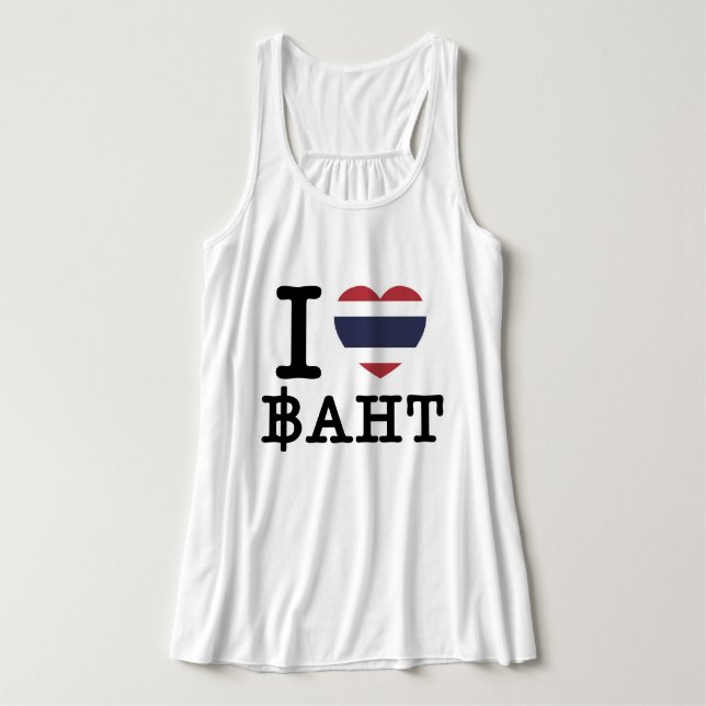 I Herz (Liebe) Baht Tank Top (Design Vorderseite)