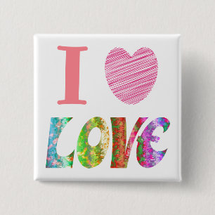I Herz Liebe Button