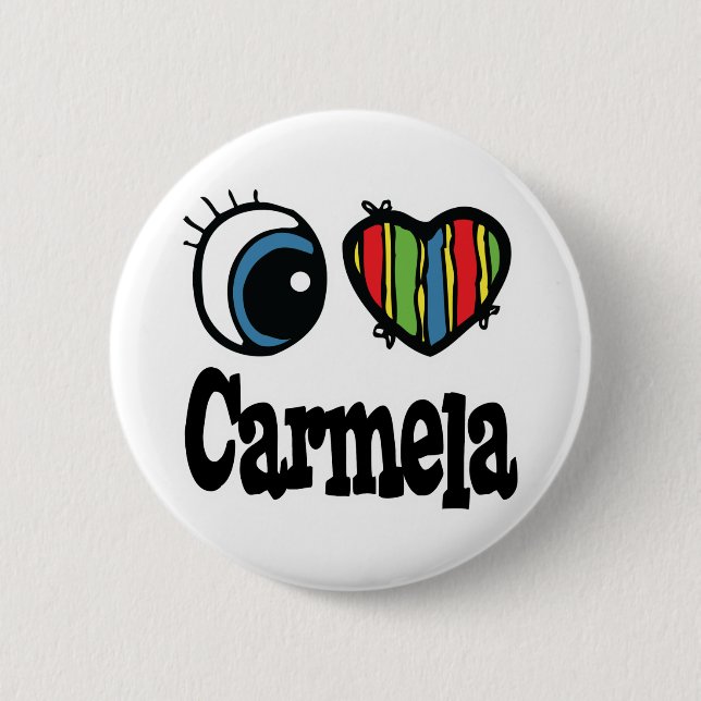 I Herz (Liebe) Carmela Button (Vorderseite)