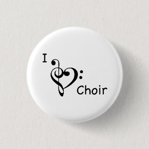 I Herz-Liebe-Chor-Musik-Knopf Button