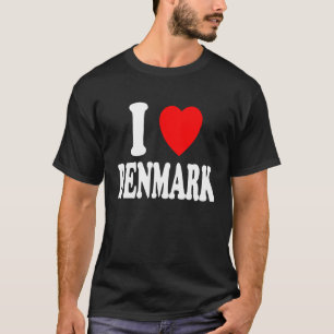 I Herz Liebe Dänemark Reisen Urlaub Tourismus Zuha T-Shirt