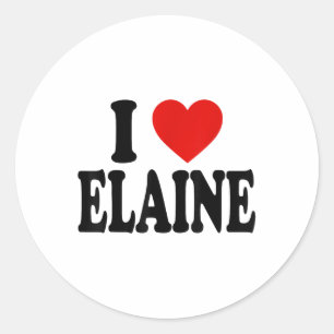 I Herz Liebe Elaine _1 Runder Aufkleber