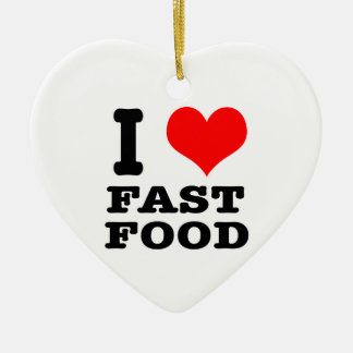 I HERZ (LIEBE) Fast Food Keramik Ornament