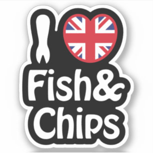 I Herz [Liebe] Fisch & Chips Sticker