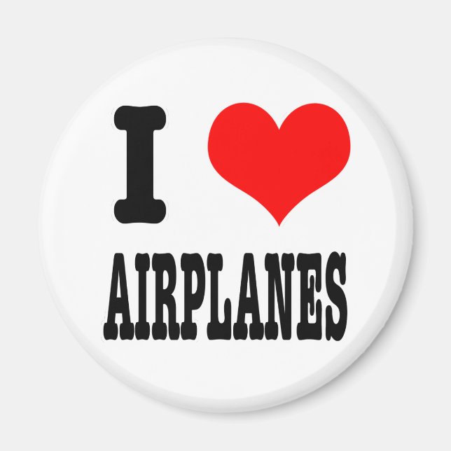 I HERZ (LIEBE) FLUGZEUGE MAGNET (Vorne)