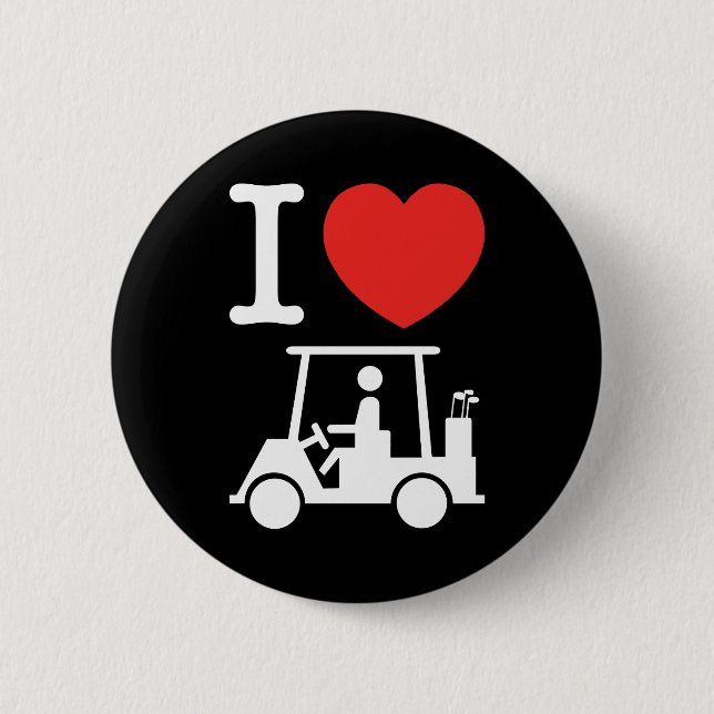 I Herz (Liebe) Golfplatz Button (Vorderseite)