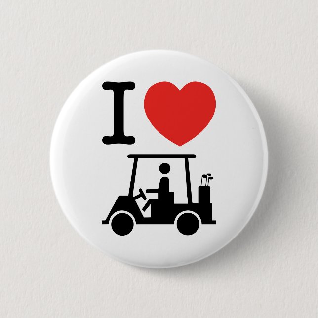 I Herz (Liebe) Golfplatz Button (Vorderseite)