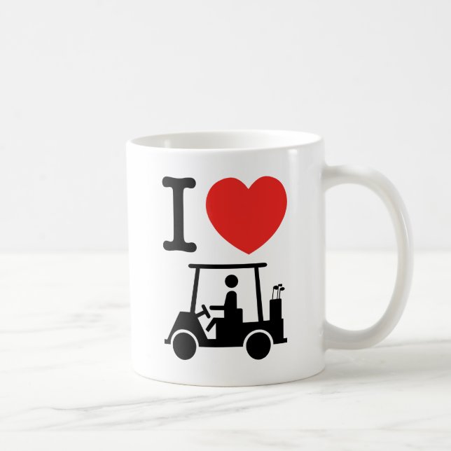I Herz (Liebe) Golfplatz Kaffeetasse (Rechts)