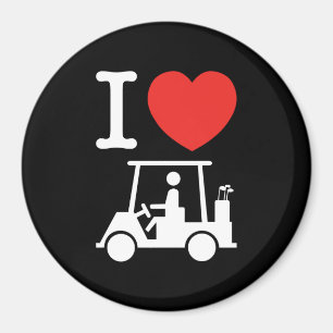 I Herz (Liebe) Golfplatz Magnet