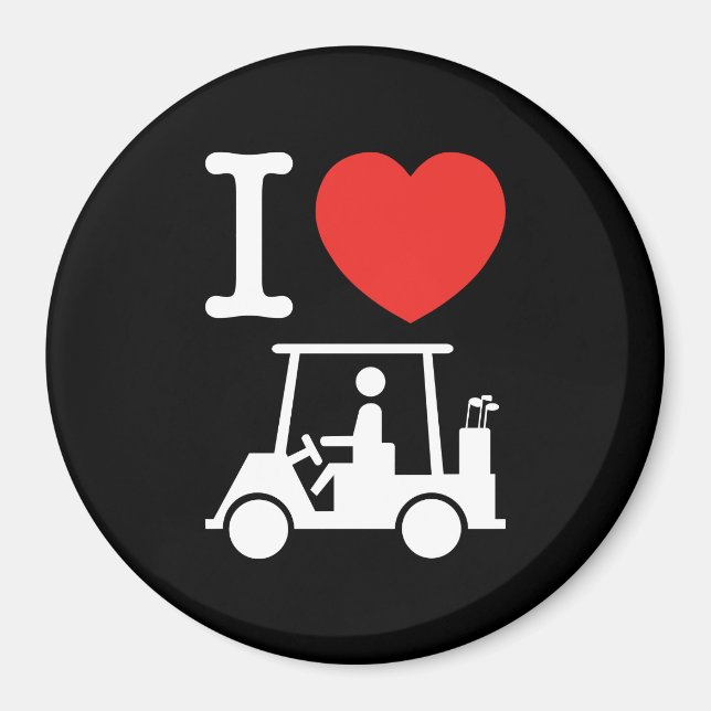 I Herz (Liebe) Golfplatz Magnet (Vorne)