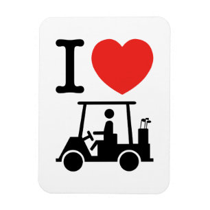 I Herz (Liebe) Golfplatz Magnet