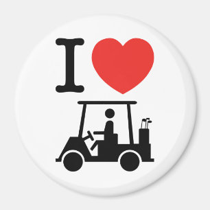 I Herz (Liebe) Golfplatz Magnet