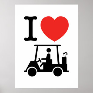 I Herz (Liebe) Golfplatz Poster