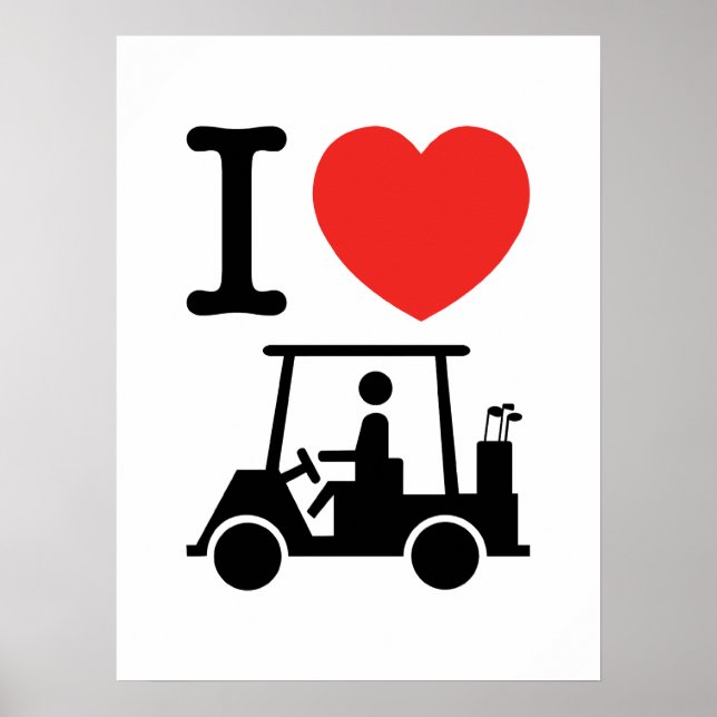 I Herz (Liebe) Golfplatz Poster (Vorne)