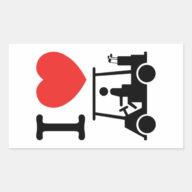 I Herz (Liebe) Golfplatz Rechteckiger Aufkleber (Vorderseite)