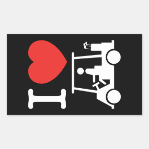 I Herz (Liebe) Golfplatz Rechteckiger Aufkleber