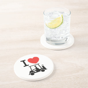 I Herz (Liebe) Golfplatz Sandstein Untersetzer