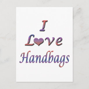I Herz (Liebe) Handtaschen Postkarte