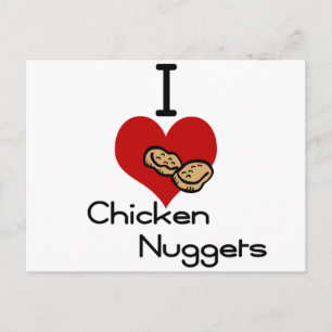 I Herz-Liebe-Hühner-Nuggets Postkarte