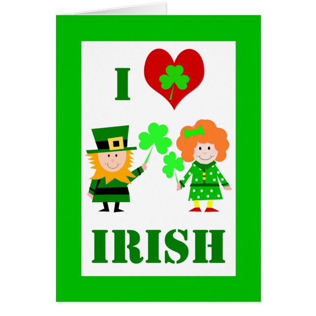 I Herz / Liebe Irisch, St. Patrick's Day, Niedlich (Vorne)