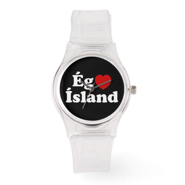 I Herz (Liebe) Island [Ég Elska Ísland] Island Armbanduhr (Vorderseite)