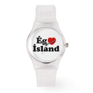 I Herz (Liebe) Island [Ég Elska Ísland] Island Armbanduhr