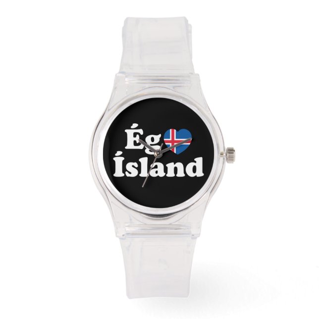 I Herz (Liebe) Island [Ég Elska Ísland] Island Armbanduhr (Vorderseite)