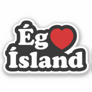 I Herz (Liebe) Island [Ég Elska Ísland] Island Aufkleber