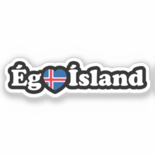 I Herz (Liebe) Island [Ég Elska Ísland] Island Aufkleber