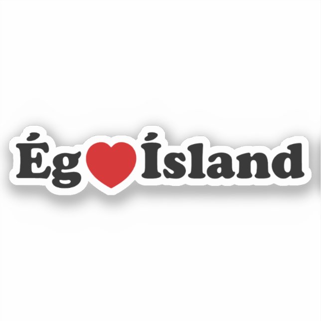I Herz (Liebe) Island [Ég Elska Ísland] Island Aufkleber (Vorderseite)