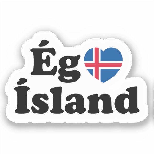 I Herz (Liebe) Island [Ég Elska Ísland] Island Aufkleber (Vorderseite)