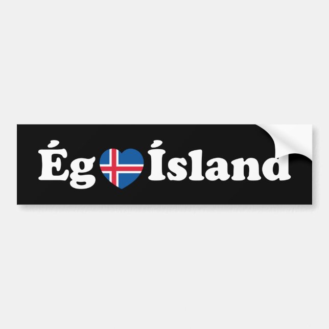I Herz (Liebe) Island [Ég Elska Ísland] Island Autoaufkleber (Vorne)