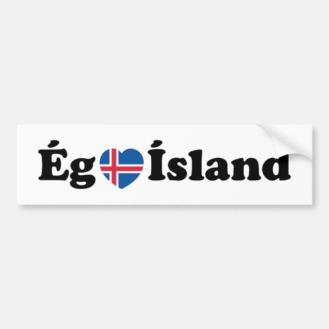 I Herz (Liebe) Island [Ég Elska Ísland] Island Autoaufkleber (Vorne)