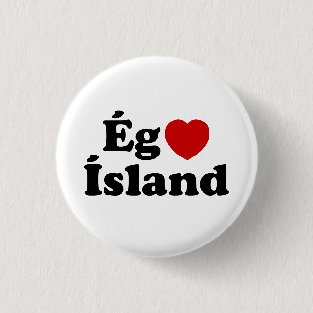 I Herz (Liebe) Island [Ég Elska Ísland] Island Button (Vorderseite)