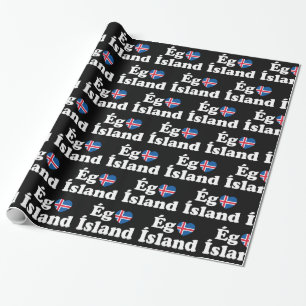 I Herz (Liebe) Island [Ég Elska Ísland] Island Geschenkpapier