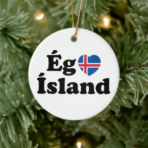 I Herz (Liebe) Island [Ég Elska Ísland] Island Keramik Ornament