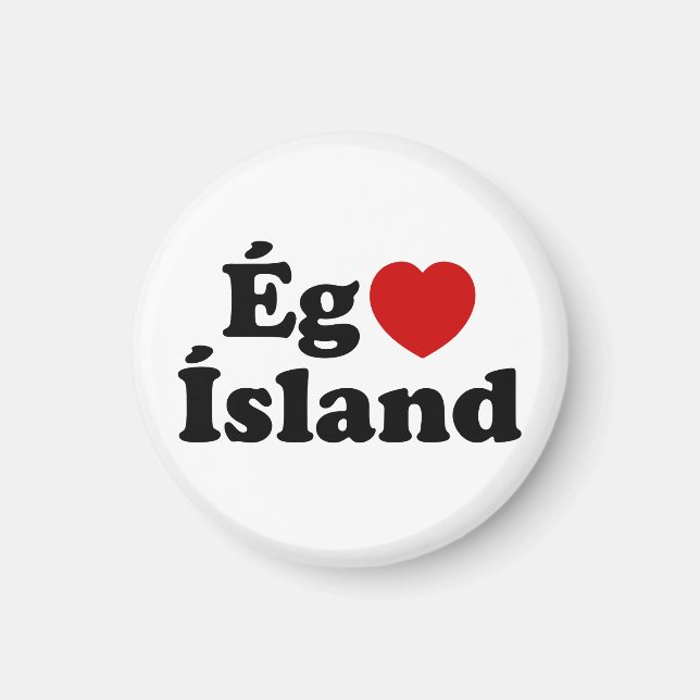 I Herz (Liebe) Island [Ég Elska Ísland] Island Magnet (Vorne)