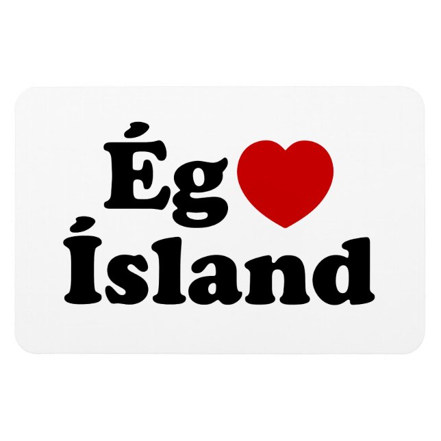 I Herz (Liebe) Island [Ég Elska Ísland] Island Magnet (Horizontal)