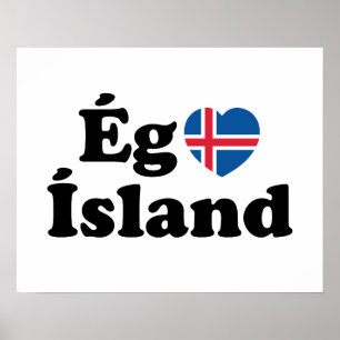 I Herz (Liebe) Island [Ég Elska Ísland] Island Poster