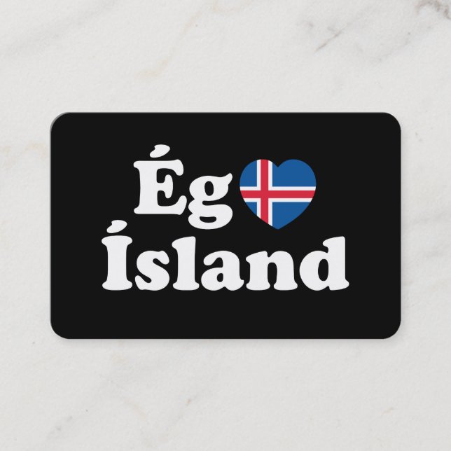 I Herz (Liebe) Island [Ég Elska Ísland] Island Visitenkarte (Vorderseite)