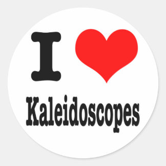 I HERZ (LIEBE) Kaleidoskope Runder Aufkleber