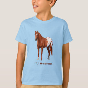 I Herz (Liebe) Kastanie Appaloosa Pferde T-Shirt