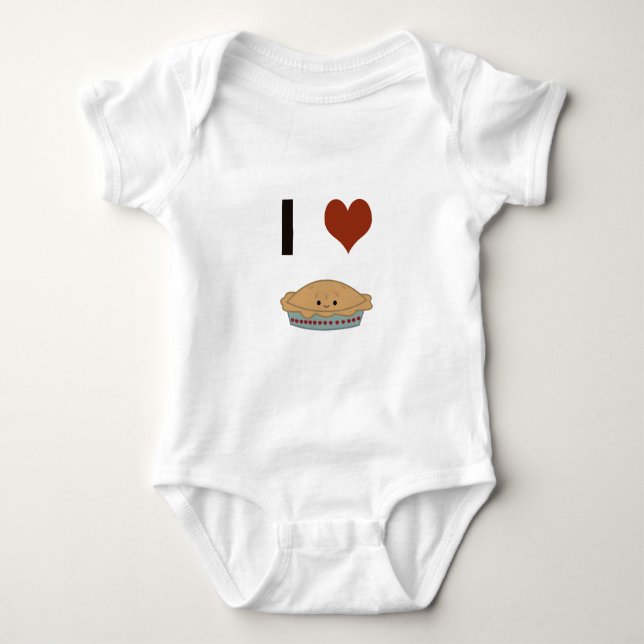 I Herz (Liebe) Kuchen Baby Strampler (Vorderseite)