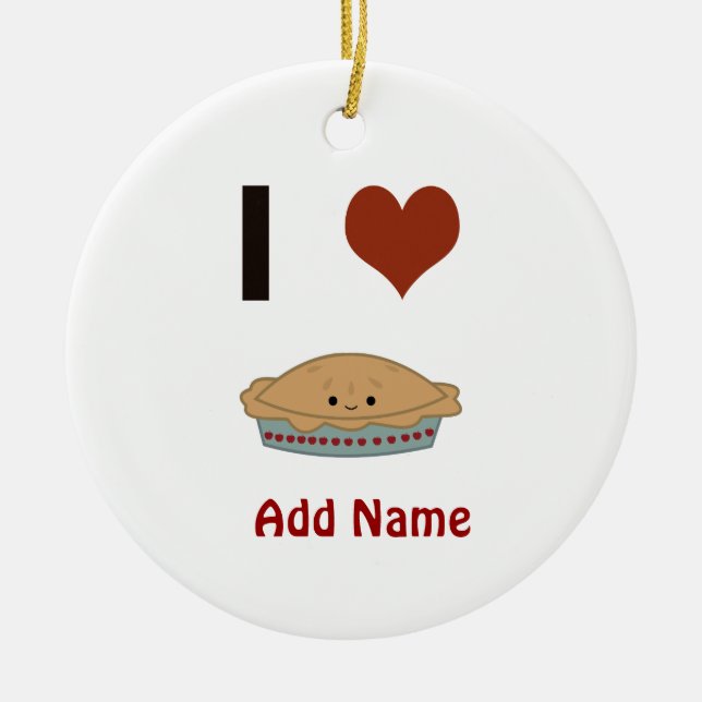 I Herz (Liebe) Kuchen Keramikornament (Vorne)